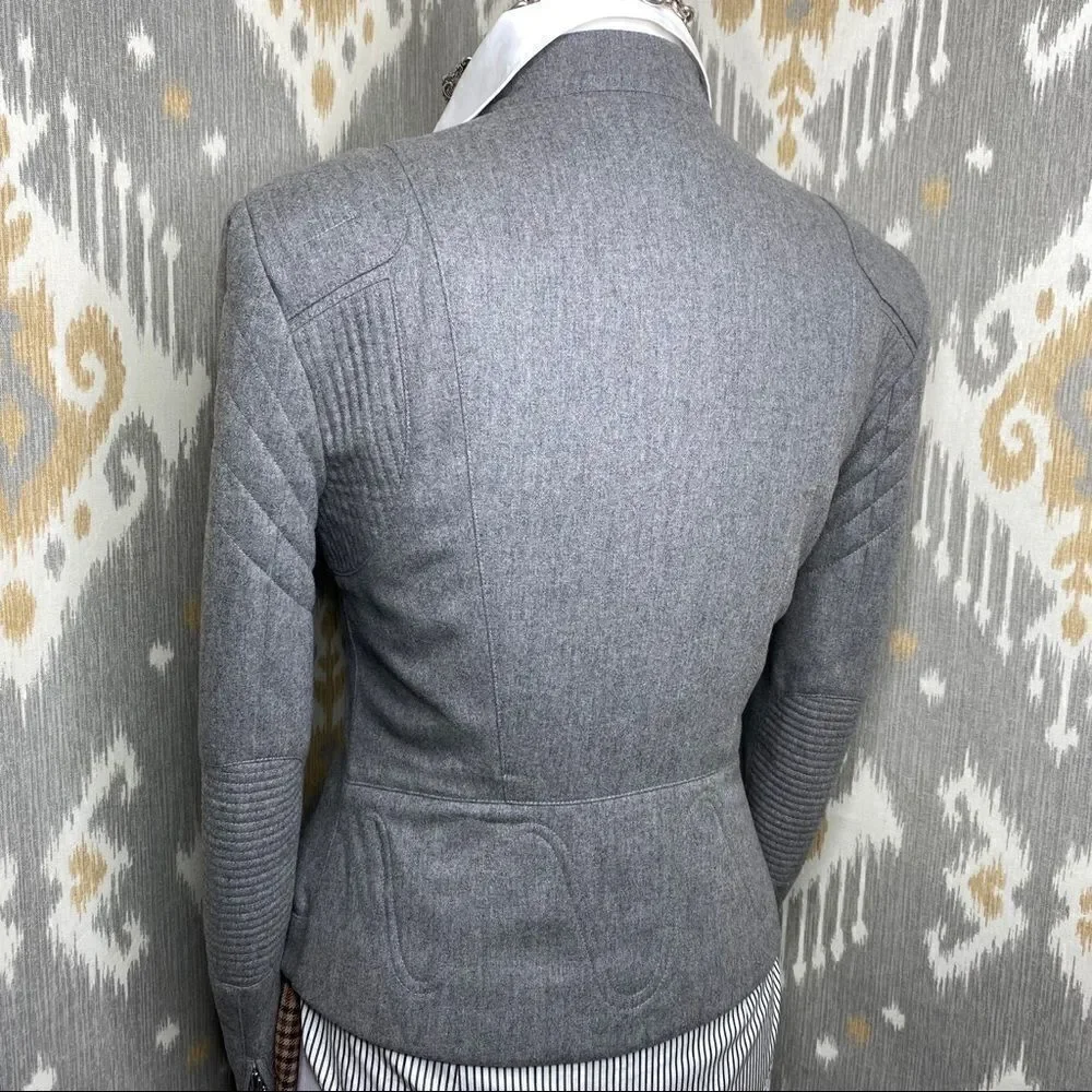 Ralph Lauren Grey Cashmere Blend Moto Jacket - Picture 5 of 16